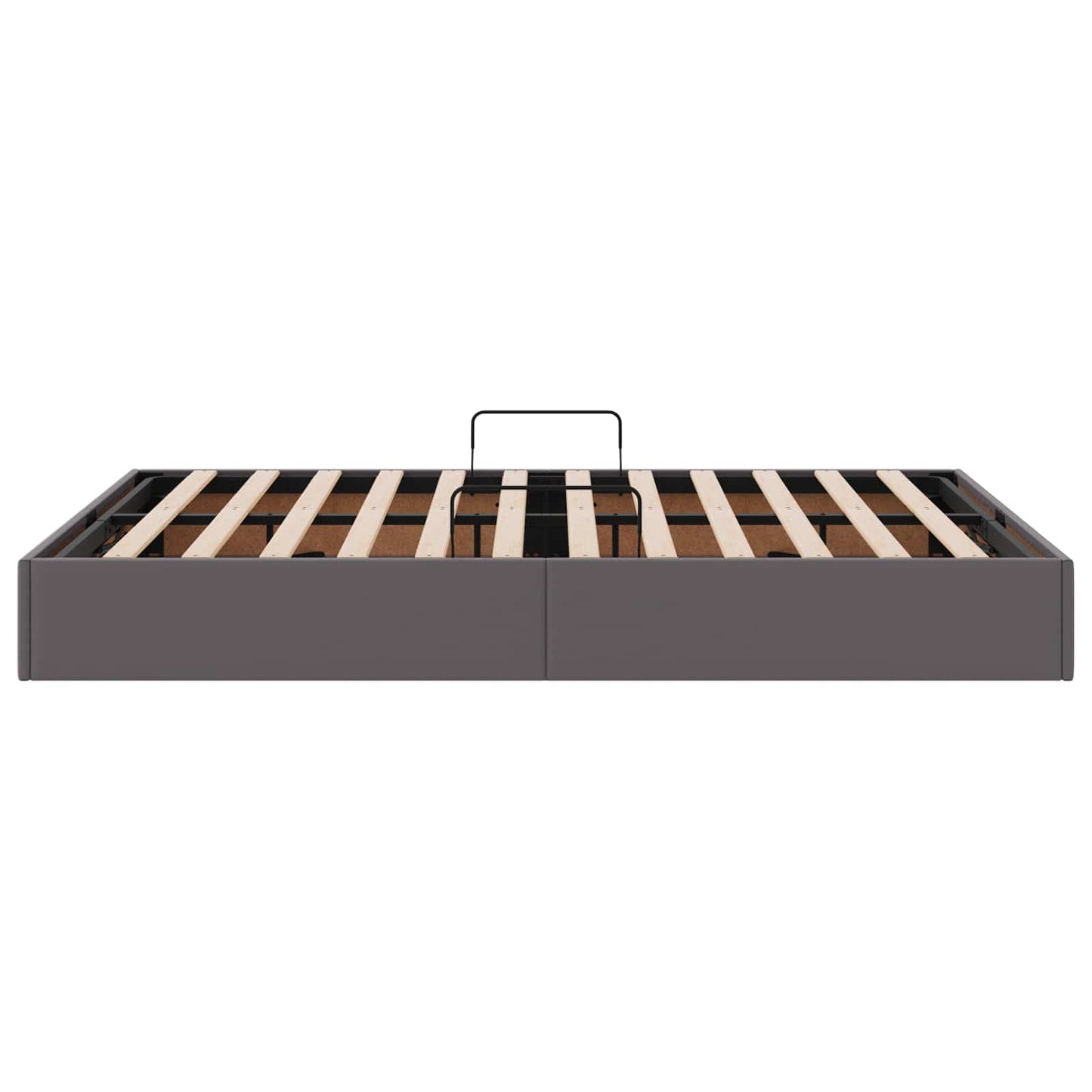Ottoman Bedframe met opslag Grijs 140 x 200 cm Nep Leer