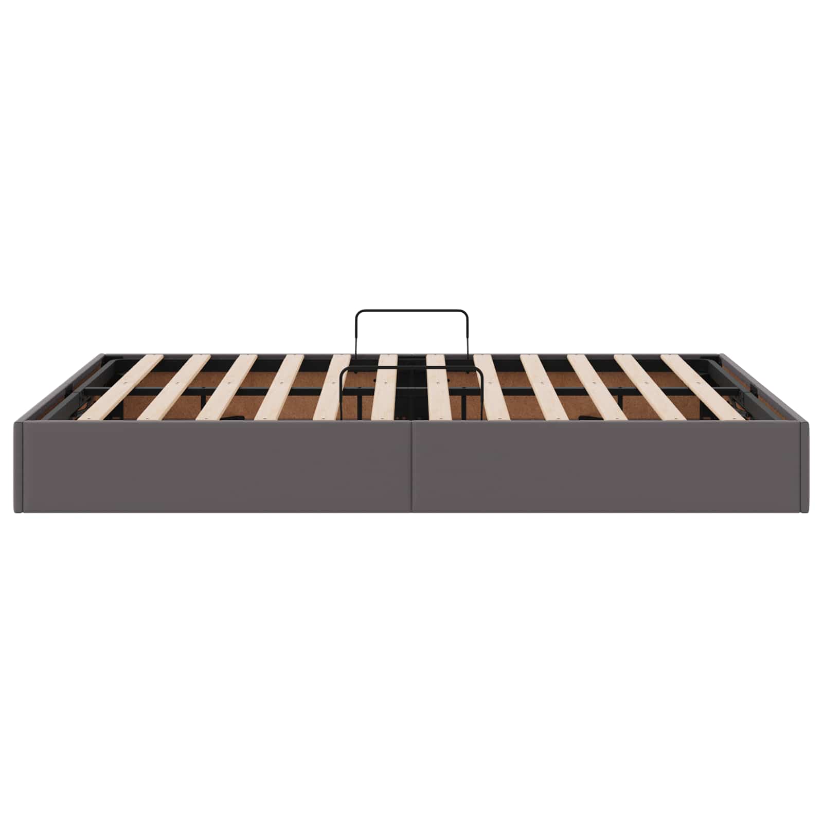 Ottoman Bedframe met opslag Grijs 140 x 200 cm Nep Leer