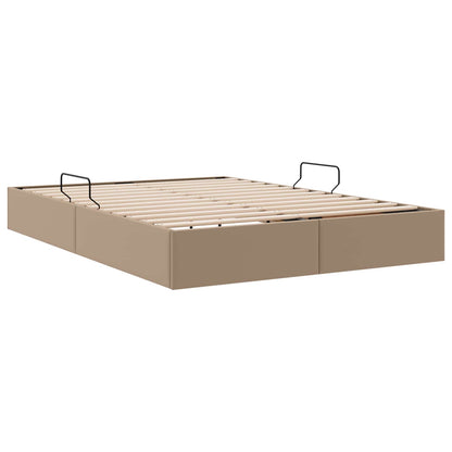 Ottoman Bedframe met opslag Cappuccino 140 x 200 cm Nep Leer