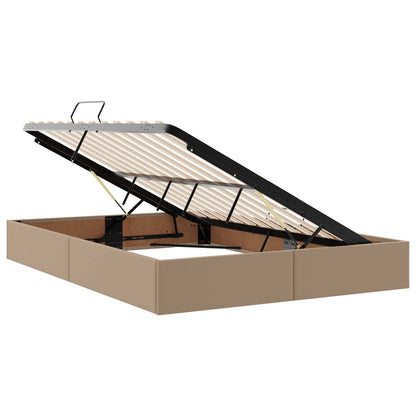 Ottoman Bedframe met opslag Cappuccino 140 x 200 cm Nep Leer
