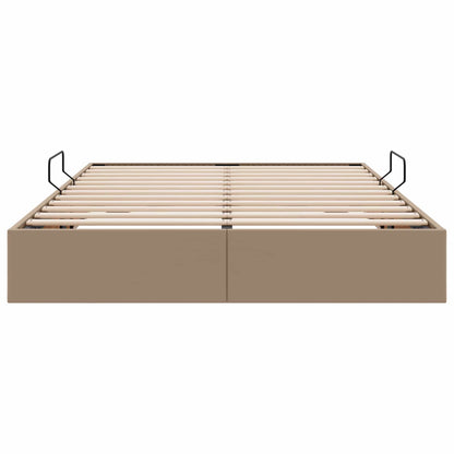 Ottoman Bedframe met opslag Cappuccino 140 x 200 cm Nep Leer