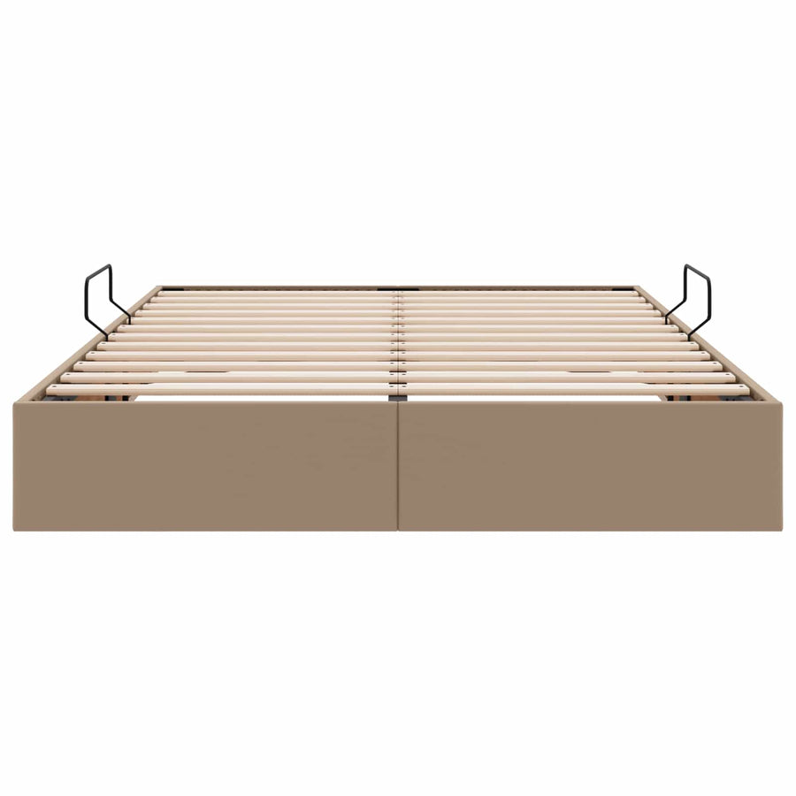 Ottoman Bedframe met opslag Cappuccino 140 x 200 cm Nep Leer