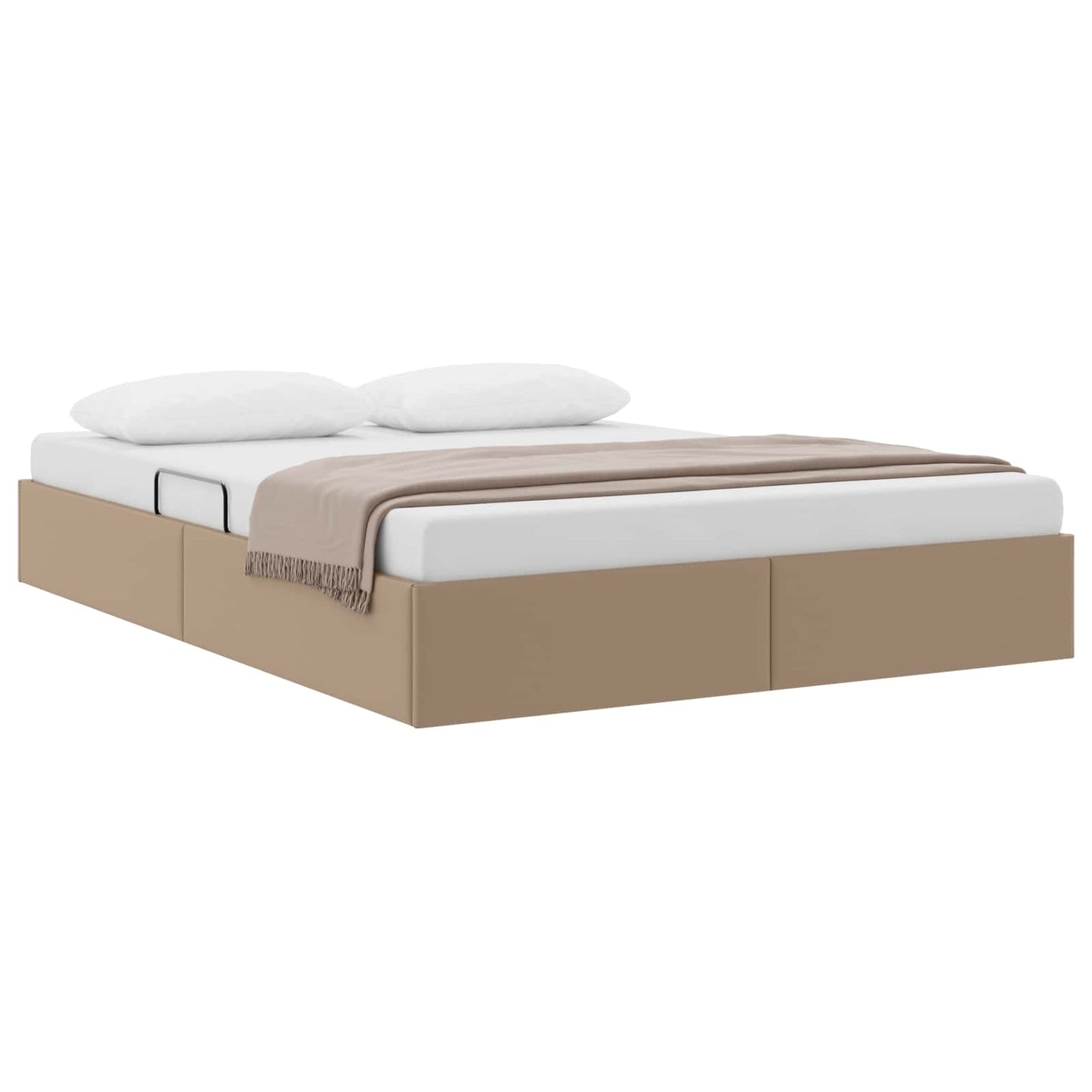 Ottoman Bedframe met opslag Cappuccino 140 x 200 cm Nep Leer