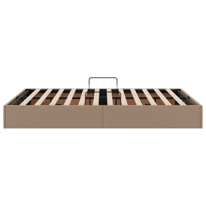 Ottoman Bedframe met opslag Cappuccino 140 x 200 cm Nep Leer