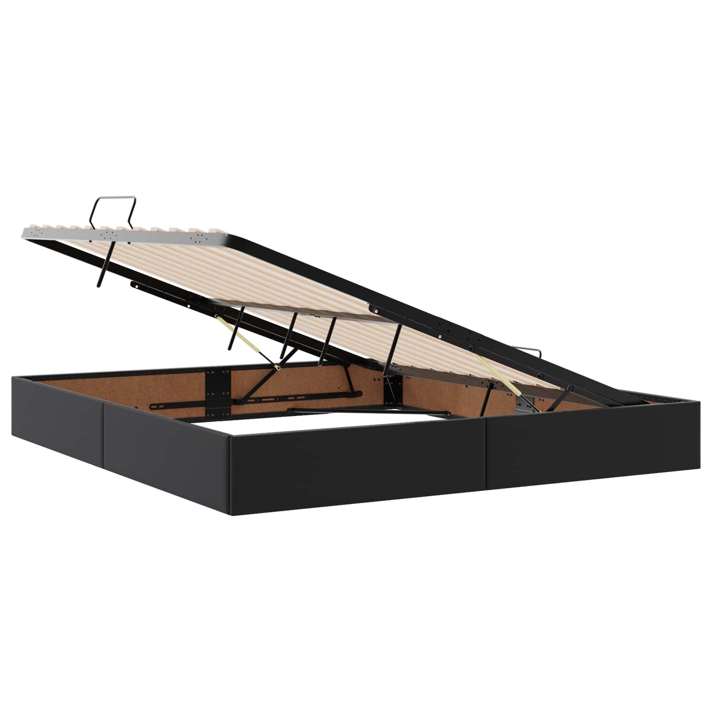 Ottoman Bedframe met opslag Zwart 160 x 200 cm Nep Leer