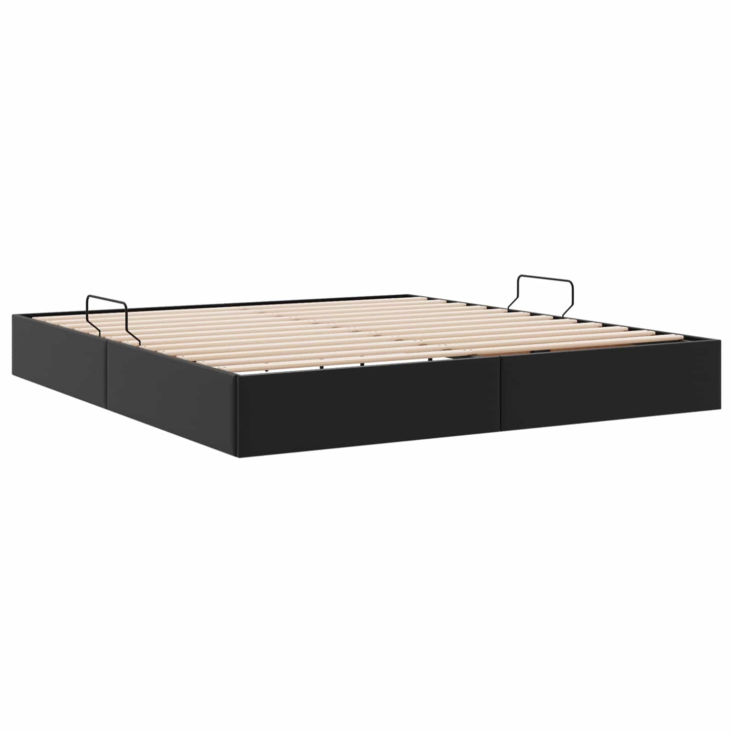 Ottoman Bedframe met opslag Zwart 160 x 200 cm Nep Leer