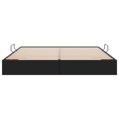 Ottoman Bedframe met opslag Zwart 160 x 200 cm Nep Leer