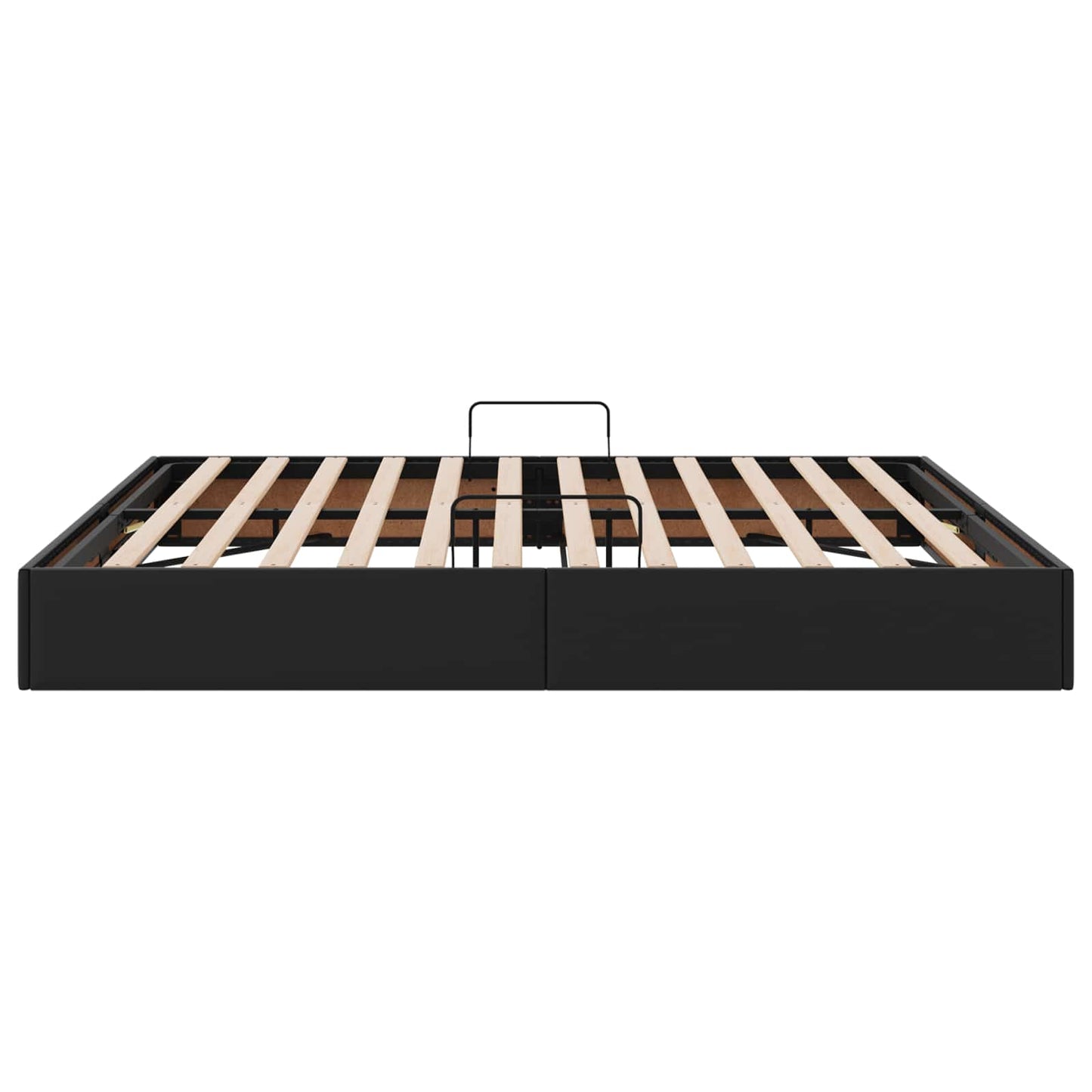 Ottoman Bedframe met opslag Zwart 160 x 200 cm Nep Leer