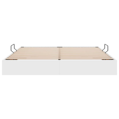 Ottoman Bedframe met opslag Puur Wit 160 x 200 cm Nep Leer