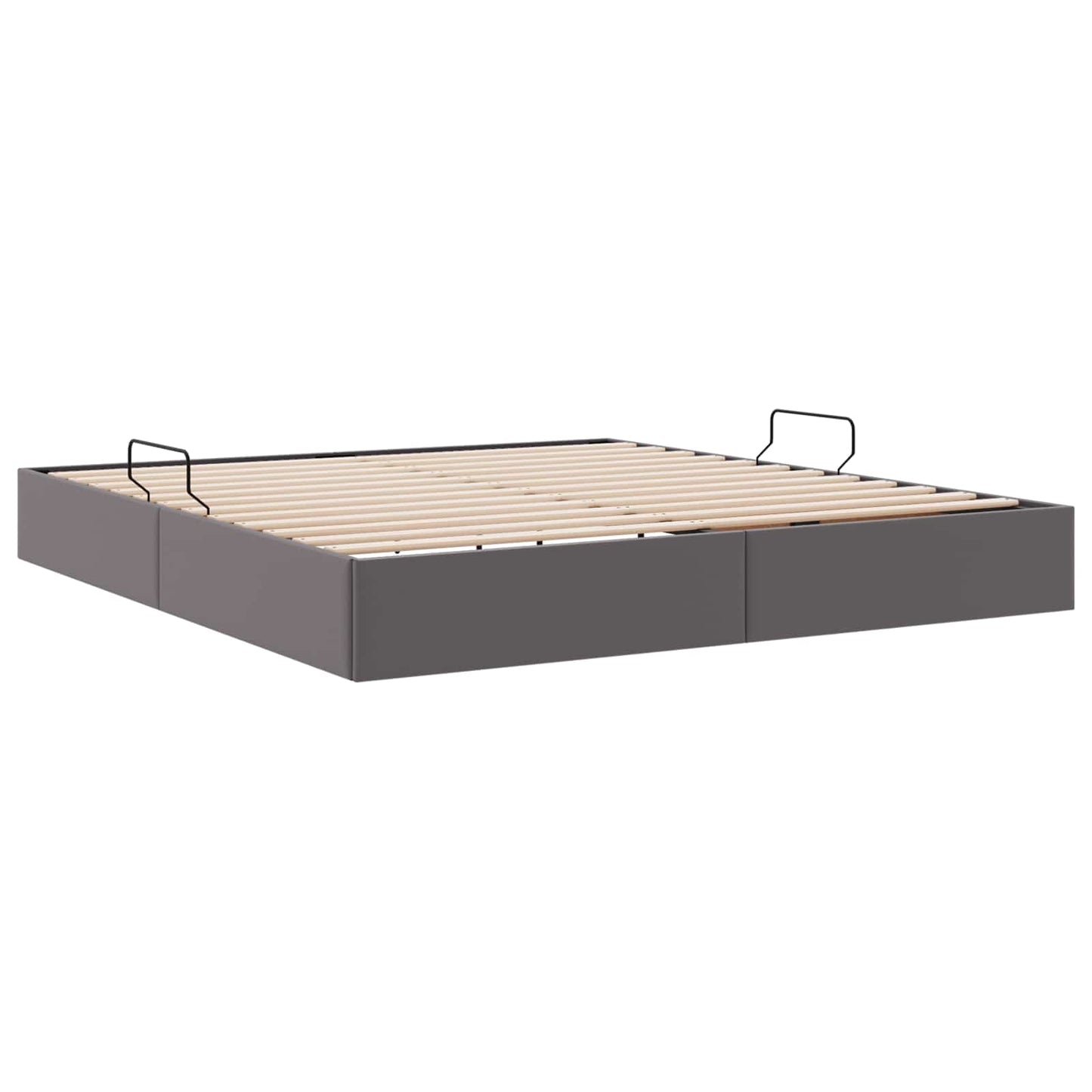 Ottoman Bedframe met opslag Grijs 160 x 200 cm Nep Leer
