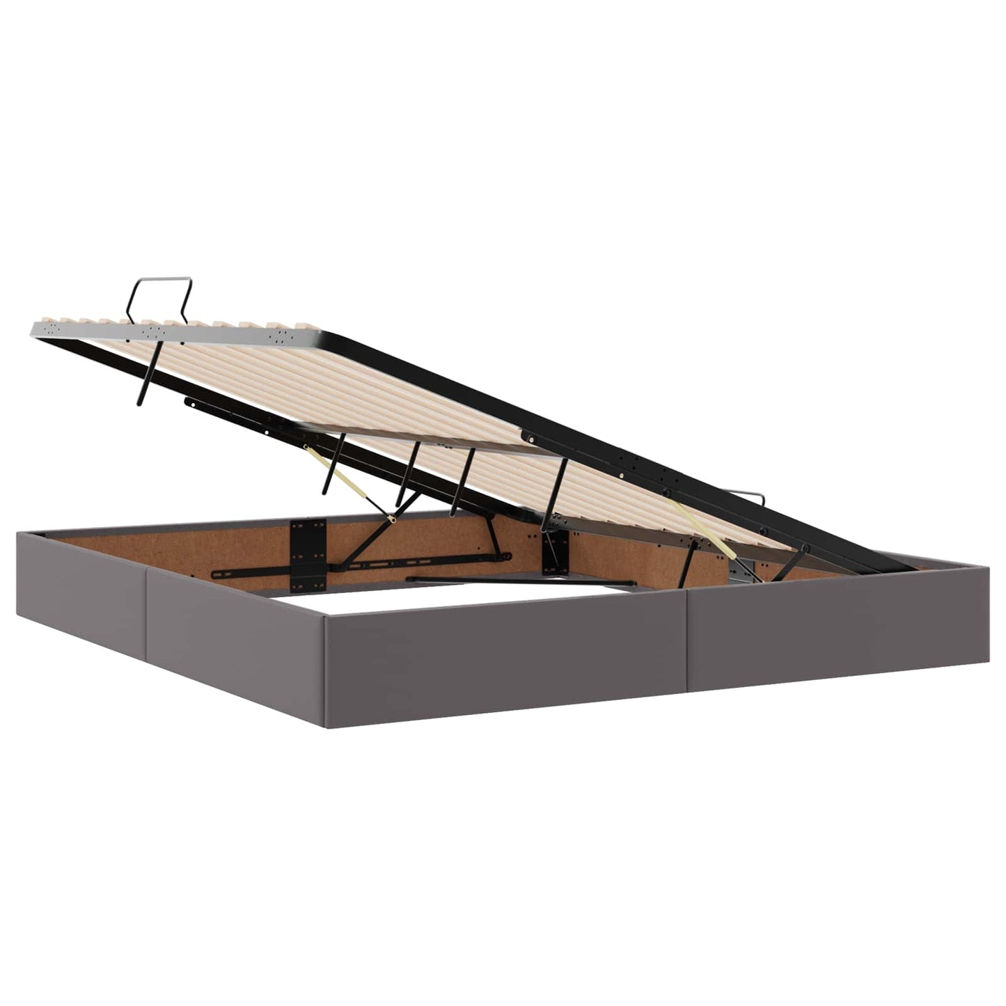 Ottoman Bedframe met opslag Grijs 160 x 200 cm Nep Leer