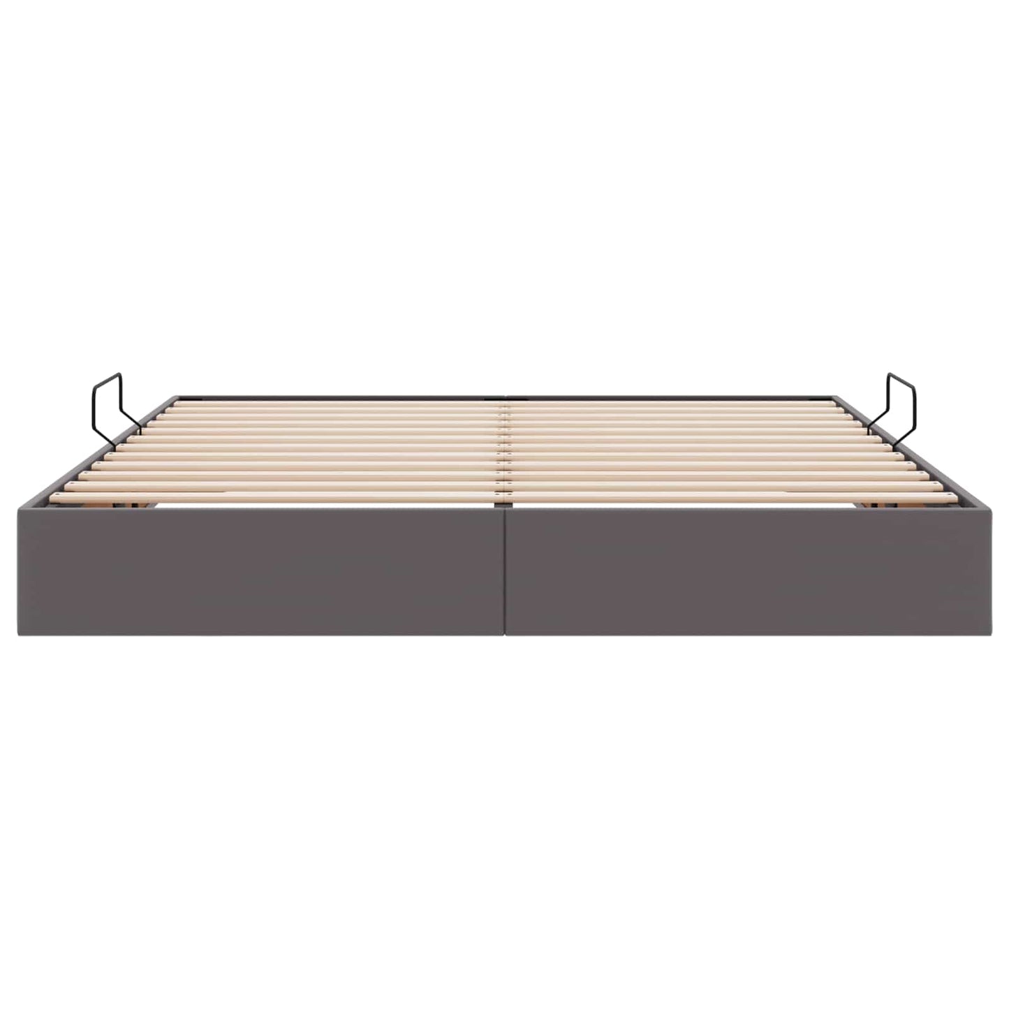 Ottoman Bedframe met opslag Grijs 160 x 200 cm Nep Leer