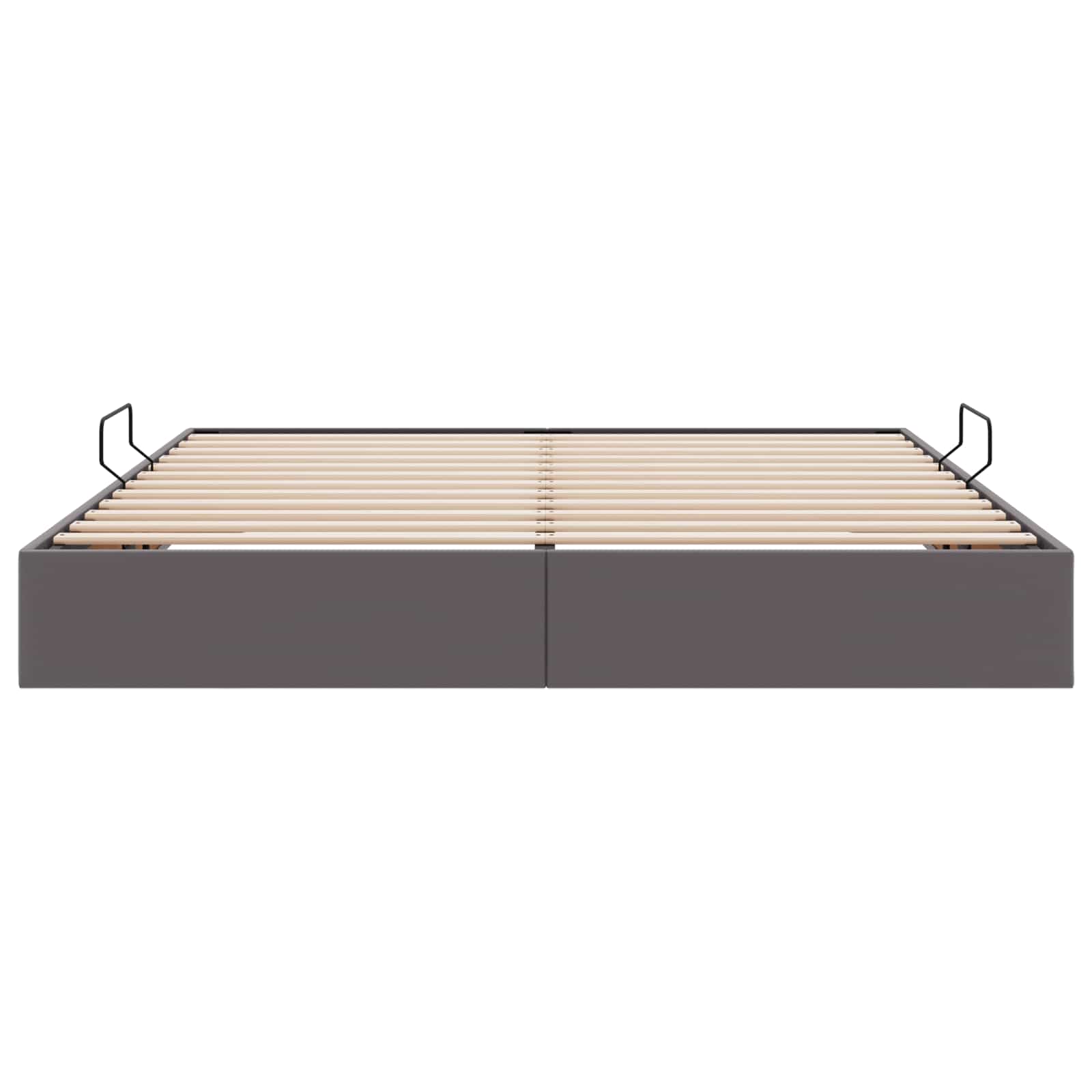 Ottoman Bedframe met opslag Grijs 160 x 200 cm Nep Leer