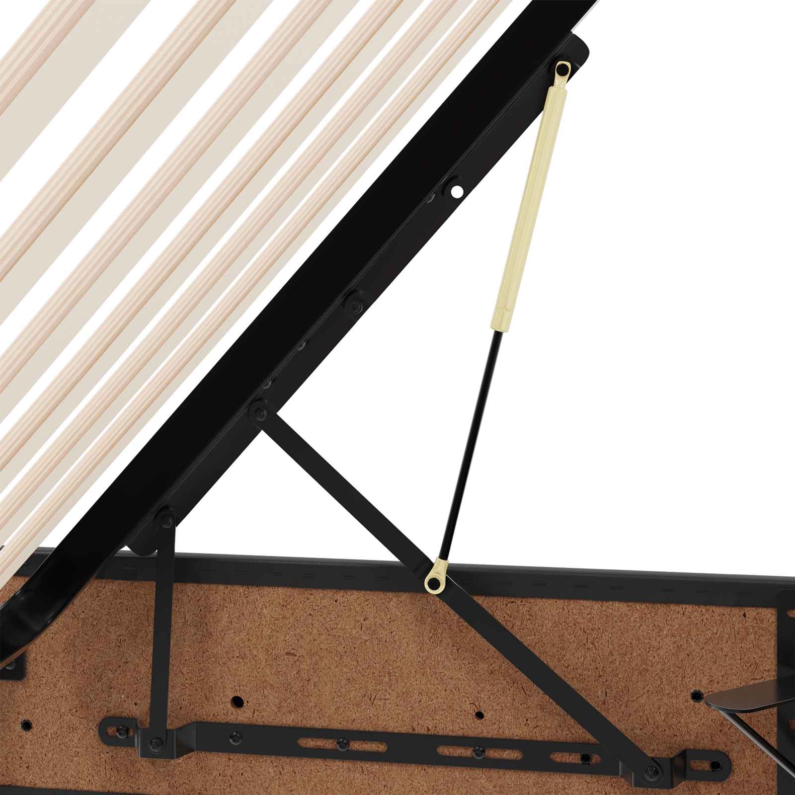 Ottoman Bedframe met opslag Zwart 180 x 200 cm Nep Leer