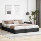 Ottoman Bedframe met opslag Zwart 180 x 200 cm Nep Leer