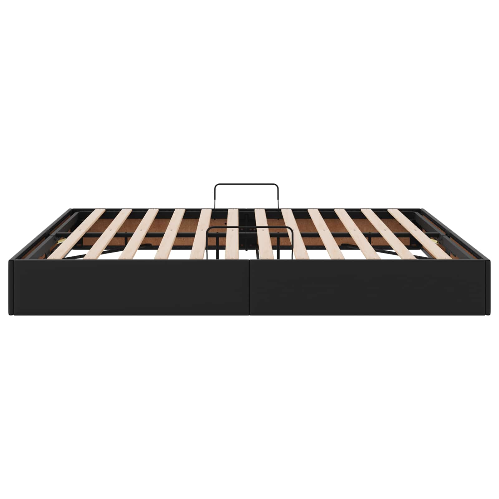 Ottoman Bedframe met opslag Zwart 180 x 200 cm Nep Leer