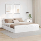 Ottoman Bedframe met opslag Puur Wit 180 x 200 cm Nep Leer
