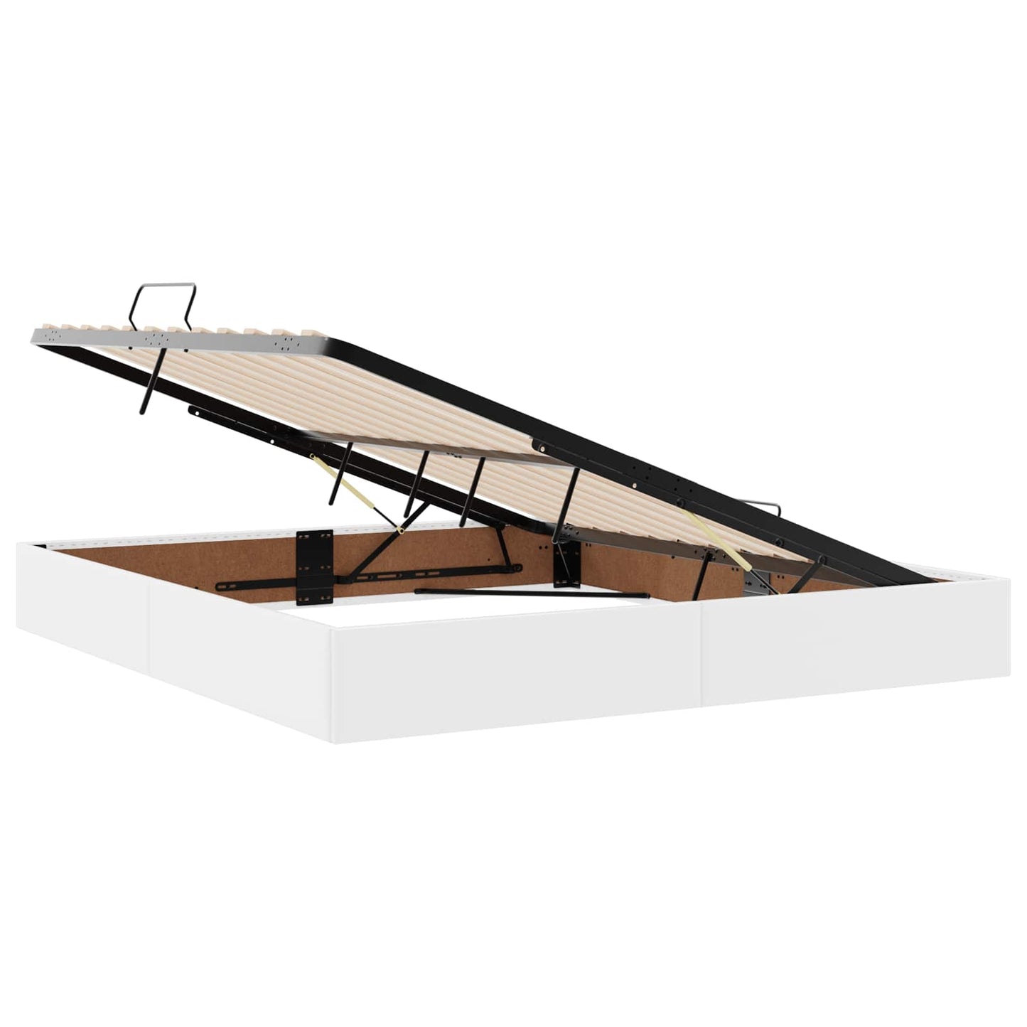 Ottoman Bedframe met opslag Puur Wit 180 x 200 cm Nep Leer