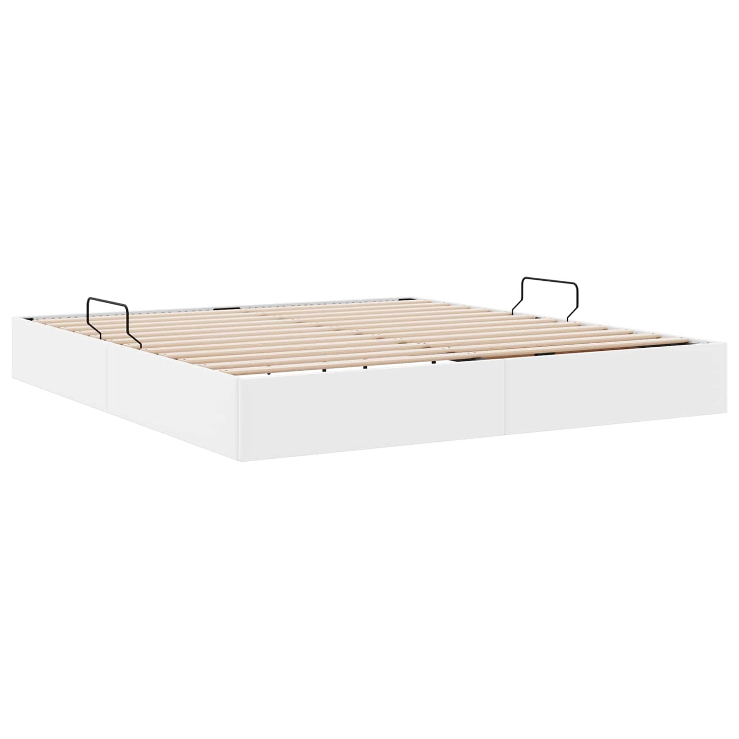 Ottoman Bedframe met opslag Puur Wit 180 x 200 cm Nep Leer