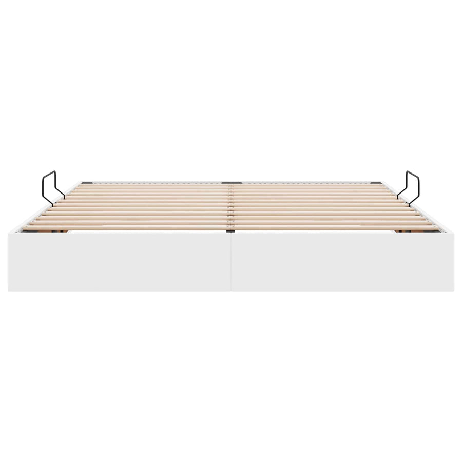 Ottoman Bedframe met opslag Puur Wit 180 x 200 cm Nep Leer