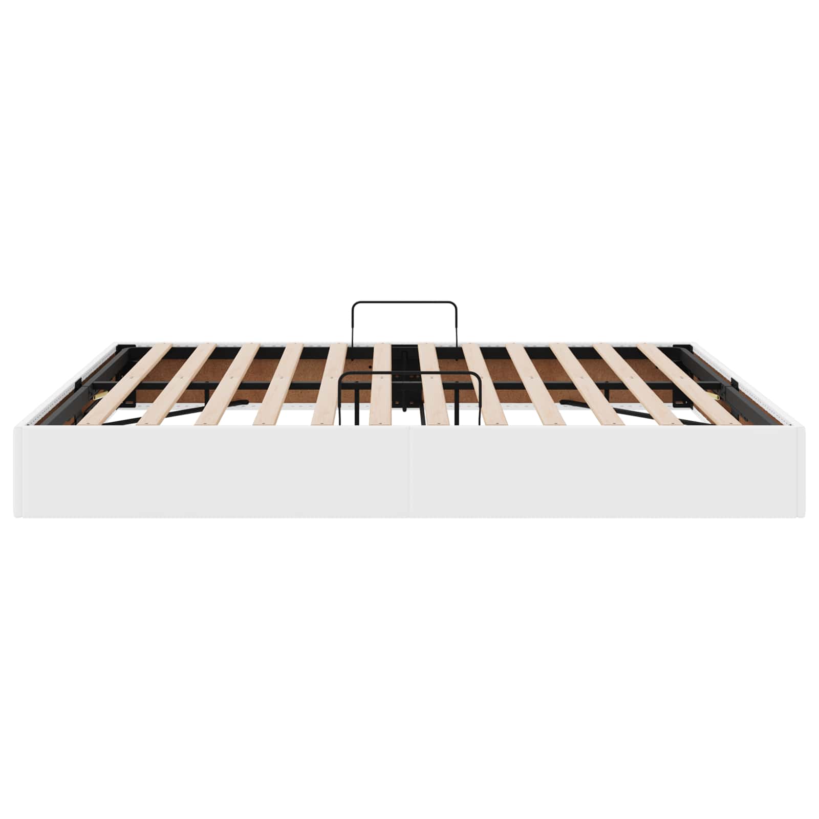 Ottoman Bedframe met opslag Puur Wit 180 x 200 cm Nep Leer