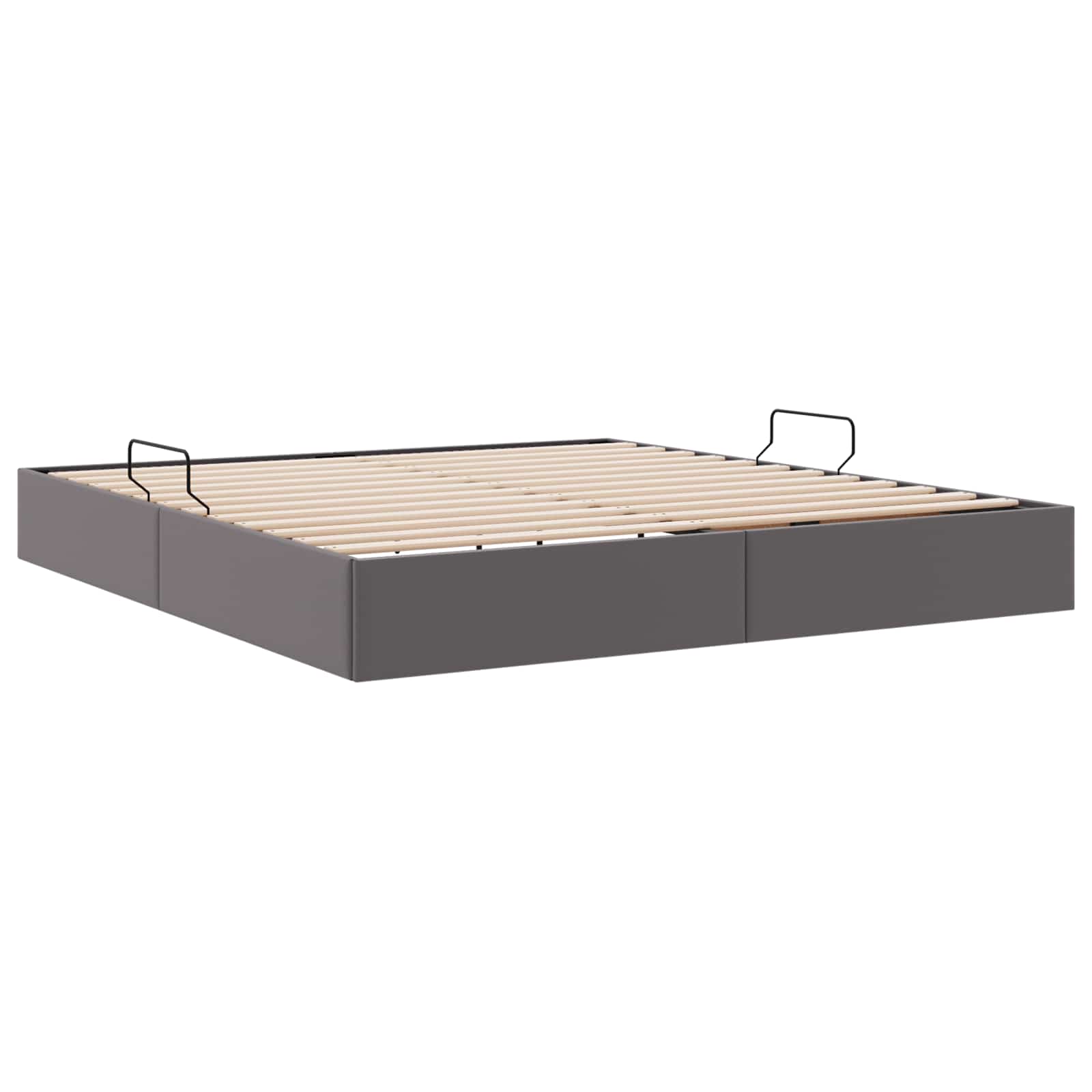 Ottoman Bedframe met opslag Grijs 180 x 200 cm Nep Leer