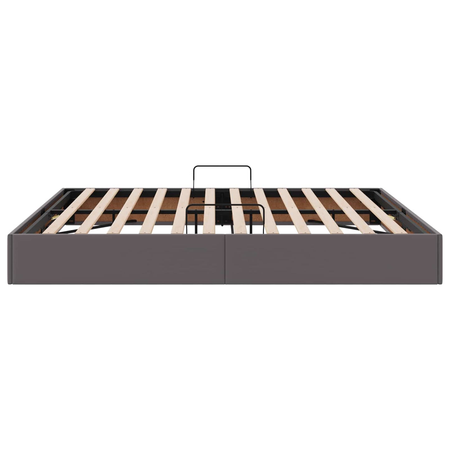 Ottoman Bedframe met opslag Grijs 180 x 200 cm Nep Leer