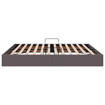 Ottoman Bedframe met opslag Grijs 180 x 200 cm Nep Leer