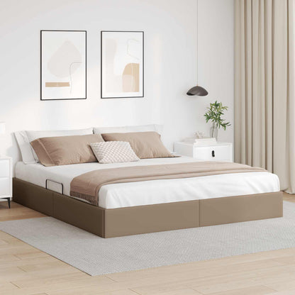 Ottoman Bedframe met opslag Cappuccino 180 x 200 cm Nep Leer