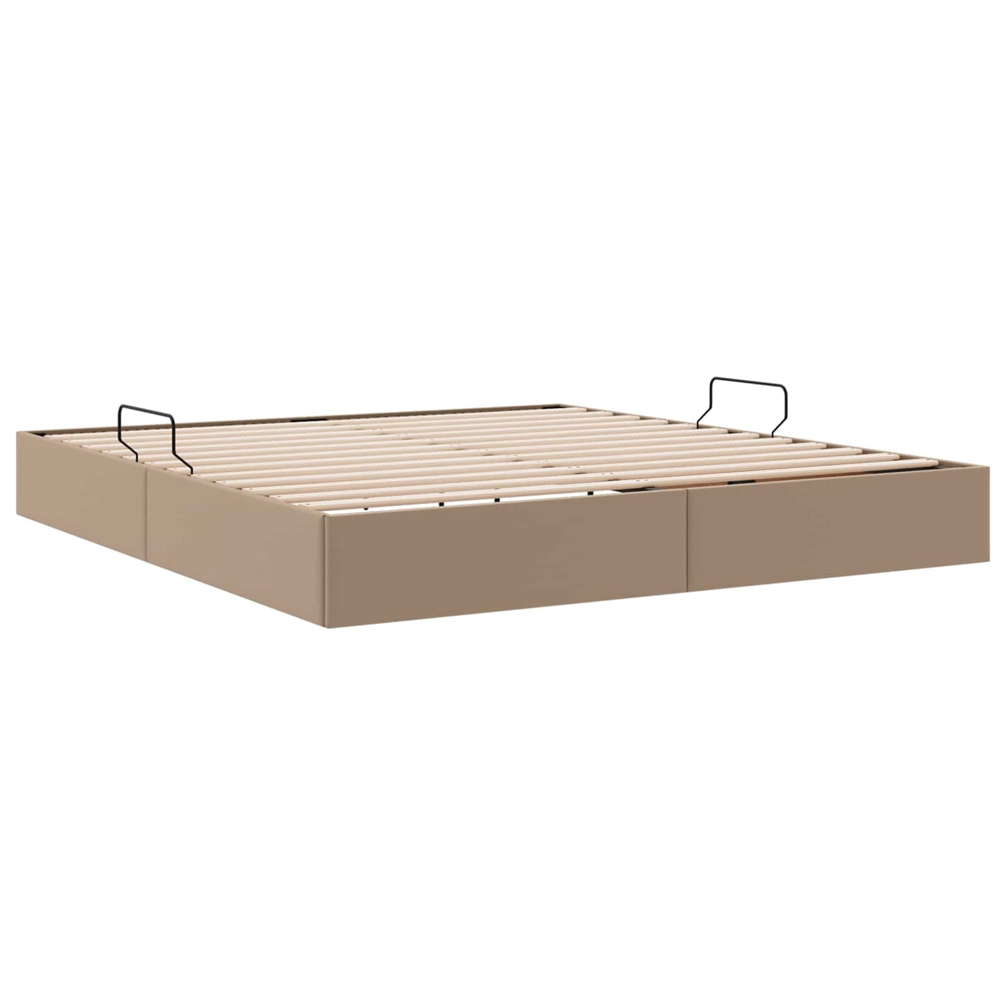 Ottoman Bedframe met opslag Cappuccino 180 x 200 cm Nep Leer