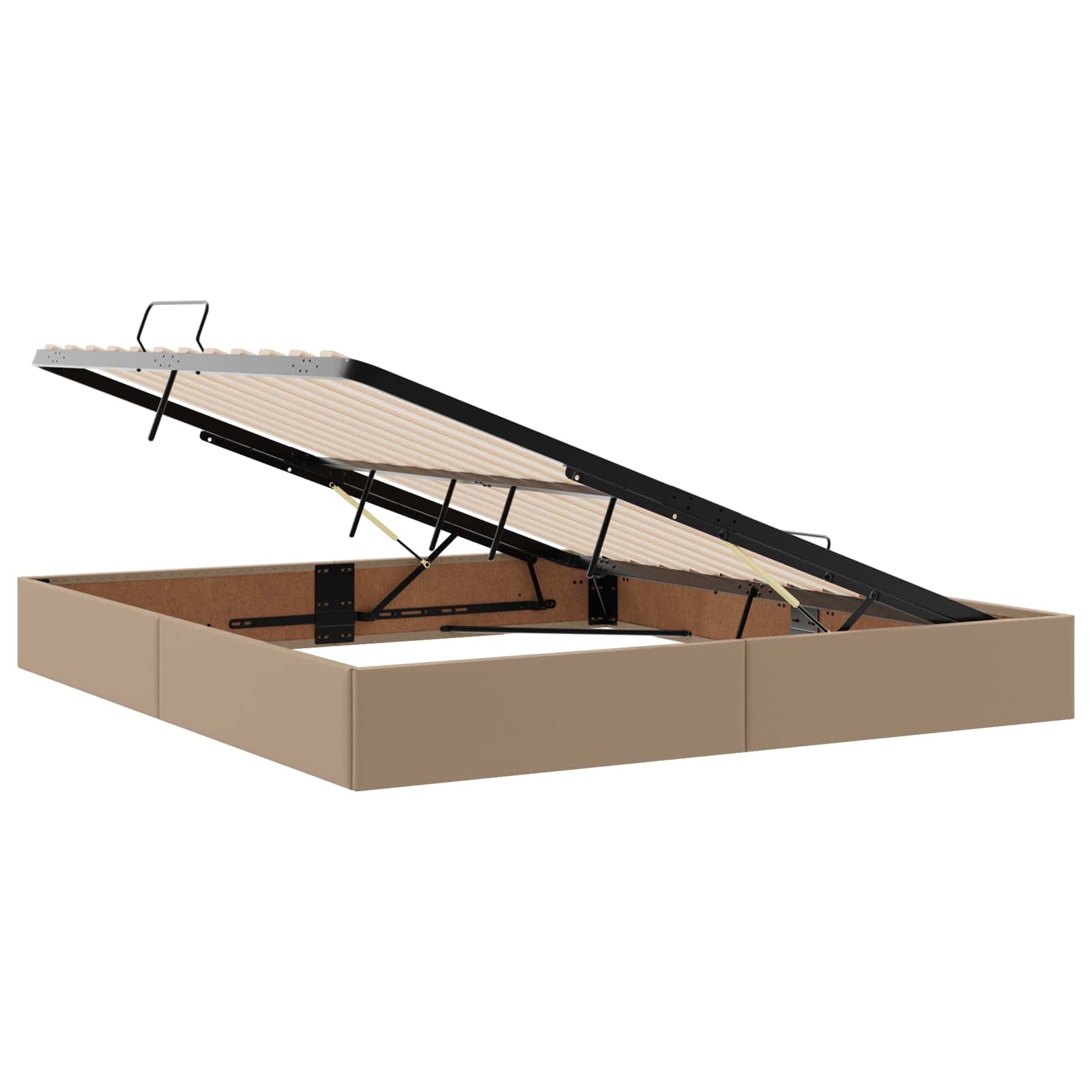 Ottoman Bedframe met opslag Cappuccino 180 x 200 cm Nep Leer