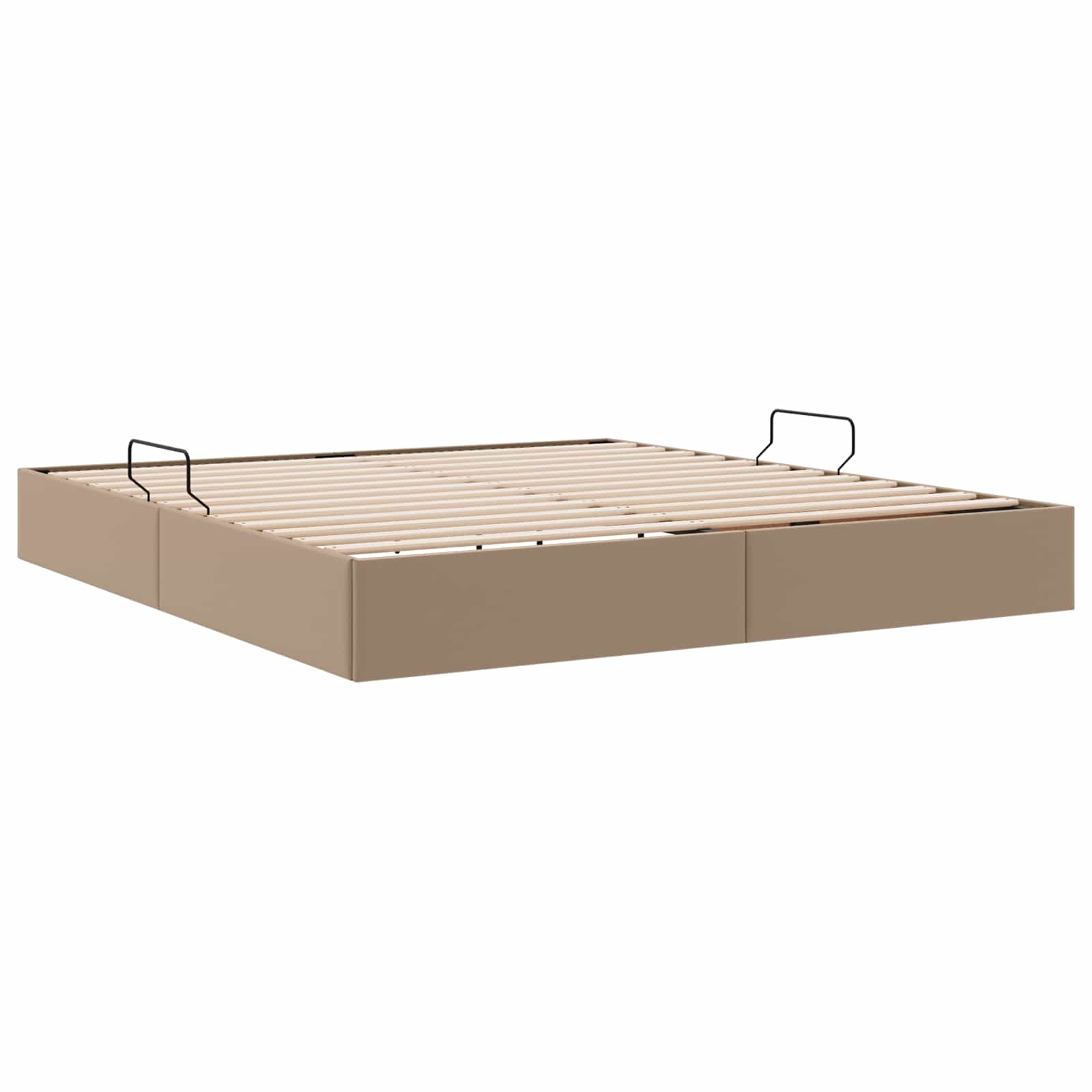 Ottoman Bedframe met opslag Cappuccino 180 x 200 cm Nep Leer
