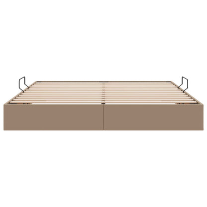 Ottoman Bedframe met opslag Cappuccino 180 x 200 cm Nep Leer