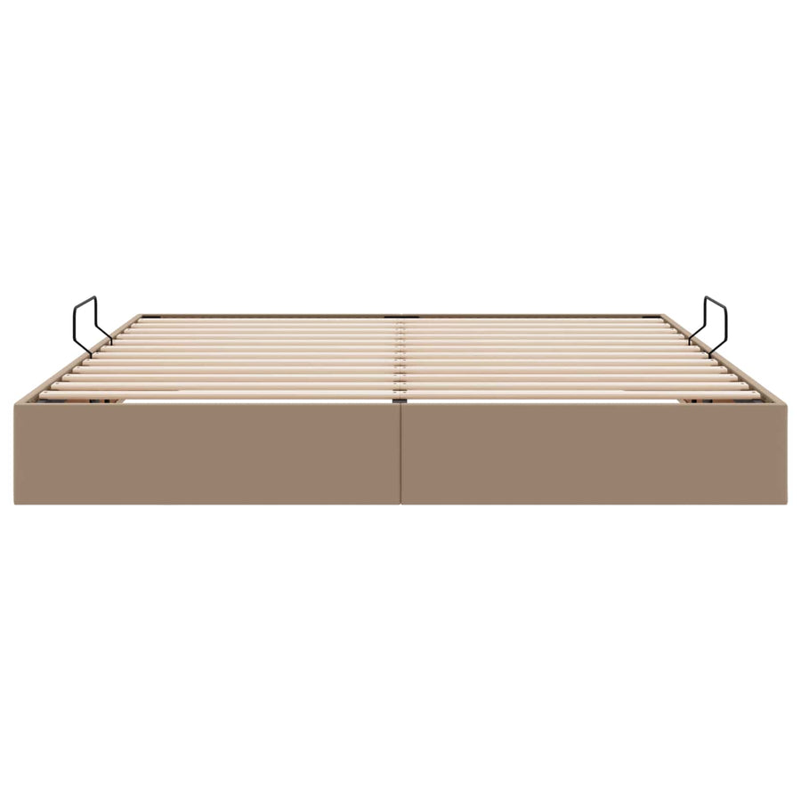 Ottoman Bedframe met opslag Cappuccino 180 x 200 cm Nep Leer