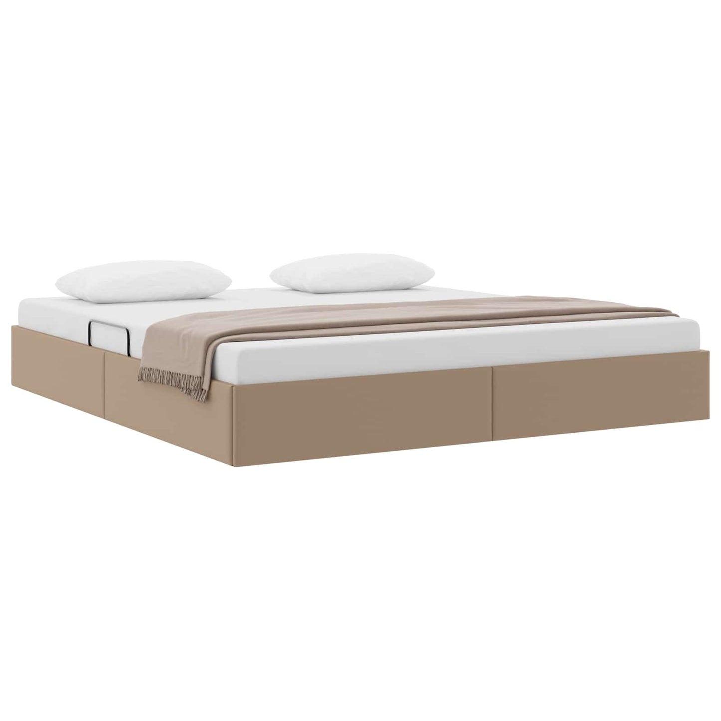 Ottoman Bedframe met opslag Cappuccino 180 x 200 cm Nep Leer