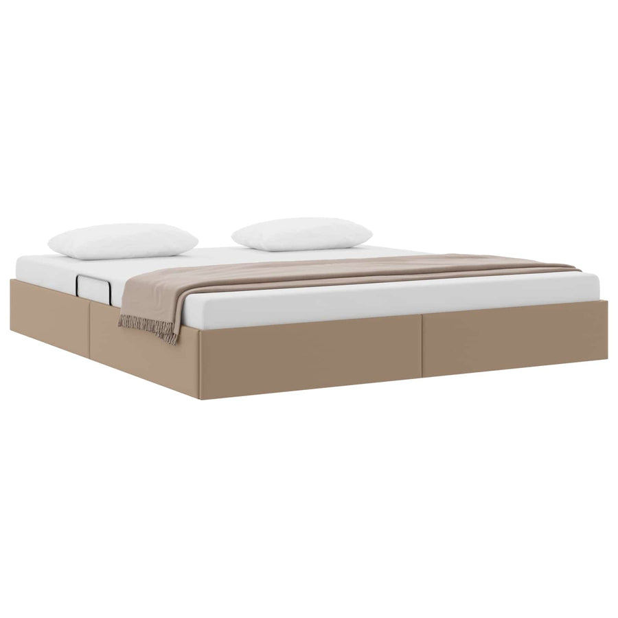 Ottoman Bedframe met opslag Cappuccino 180 x 200 cm Nep Leer