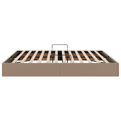 Ottoman Bedframe met opslag Cappuccino 180 x 200 cm Nep Leer
