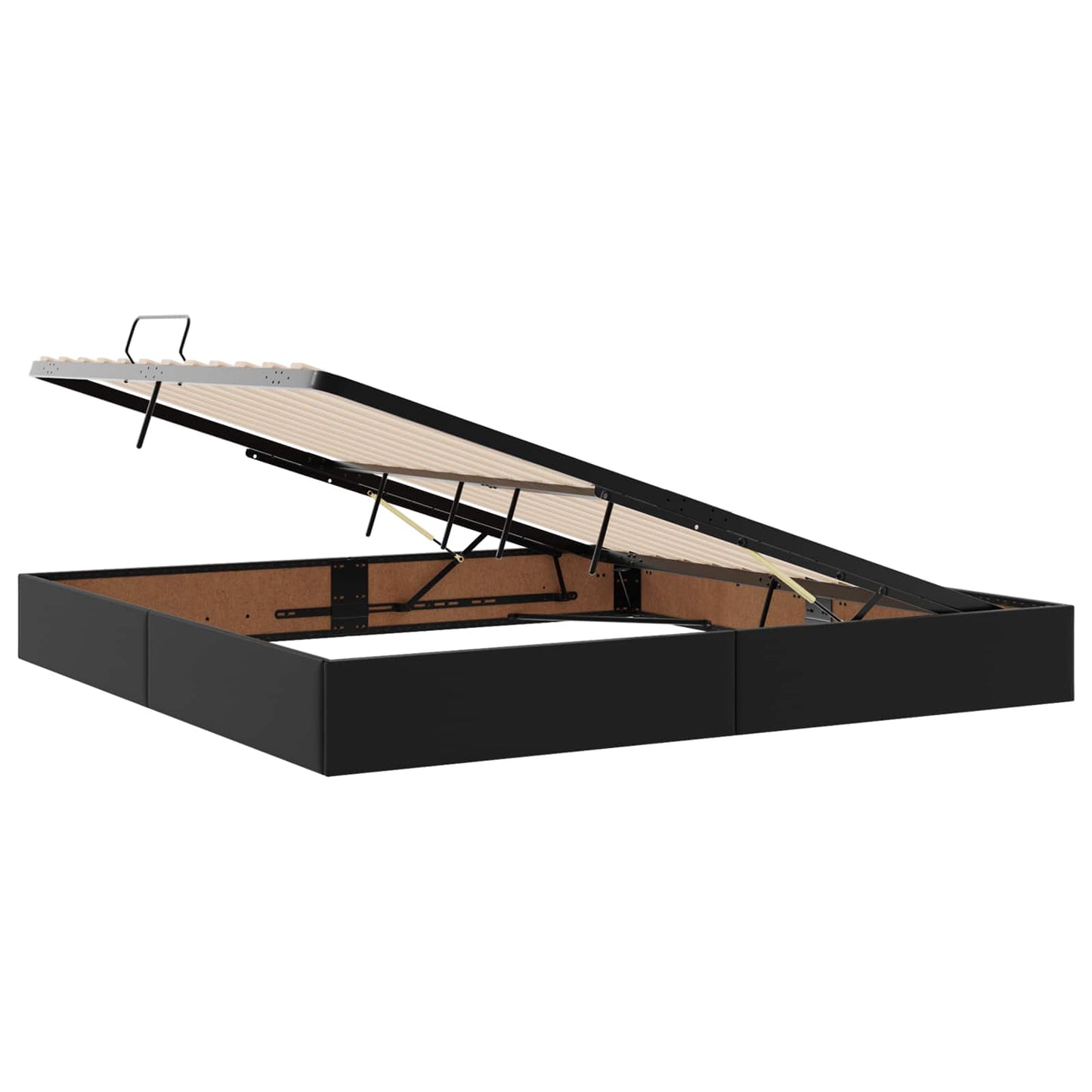 Ottoman Bedframe met opslag Zwart 200 x 200 cm Nep Leer