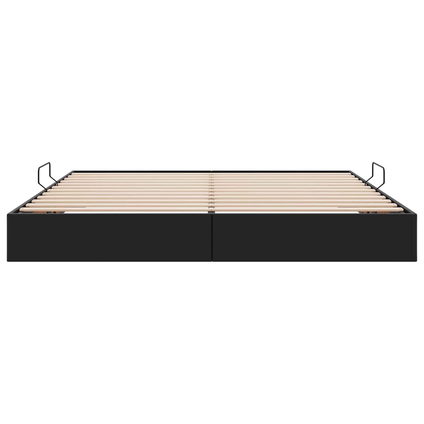 Ottoman Bedframe met opslag Zwart 200 x 200 cm Nep Leer