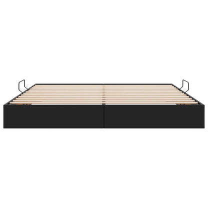 Ottoman Bedframe met opslag Zwart 200 x 200 cm Nep Leer