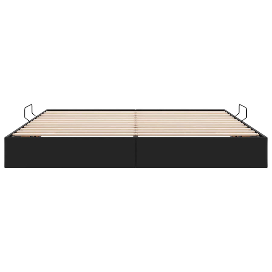 Ottoman Bedframe met opslag Zwart 200 x 200 cm Nep Leer