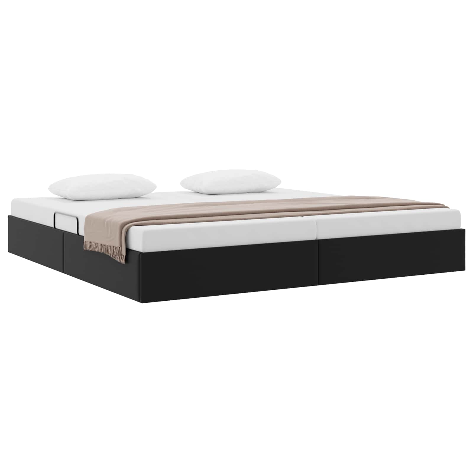 Ottoman Bedframe met opslag Zwart 200 x 200 cm Nep Leer