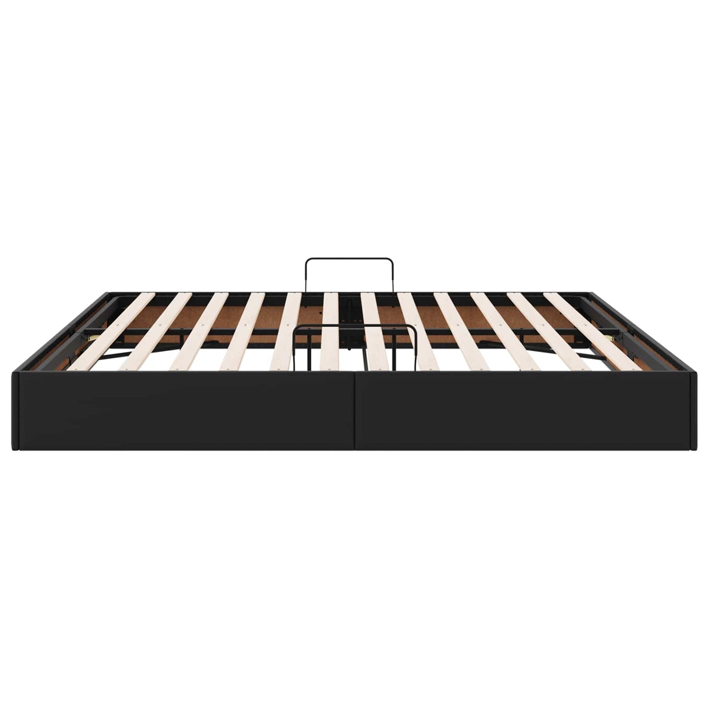 Ottoman Bedframe met opslag Zwart 200 x 200 cm Nep Leer