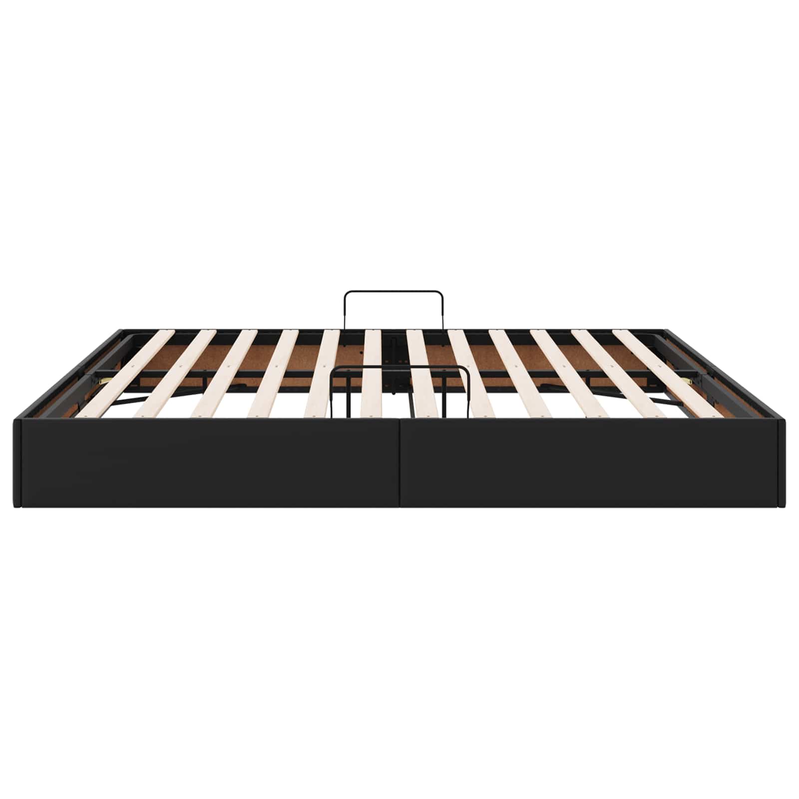Ottoman Bedframe met opslag Zwart 200 x 200 cm Nep Leer