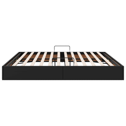 Ottoman Bedframe met opslag Zwart 200 x 200 cm Nep Leer