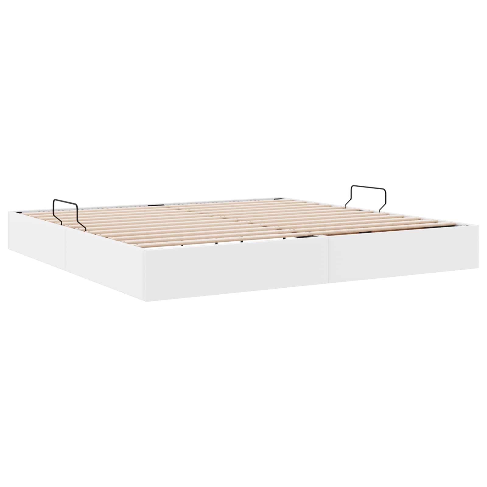 Ottoman Bedframe met opslag Puur Wit 200 x 200 cm Nep Leer