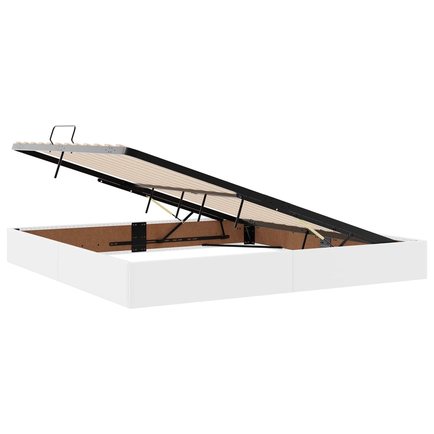 Ottoman Bedframe met opslag Puur Wit 200 x 200 cm Nep Leer