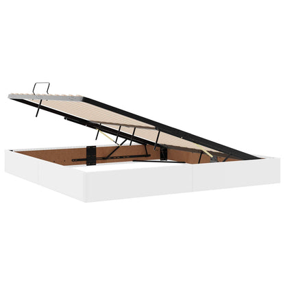 Ottoman Bedframe met opslag Puur Wit 200 x 200 cm Nep Leer