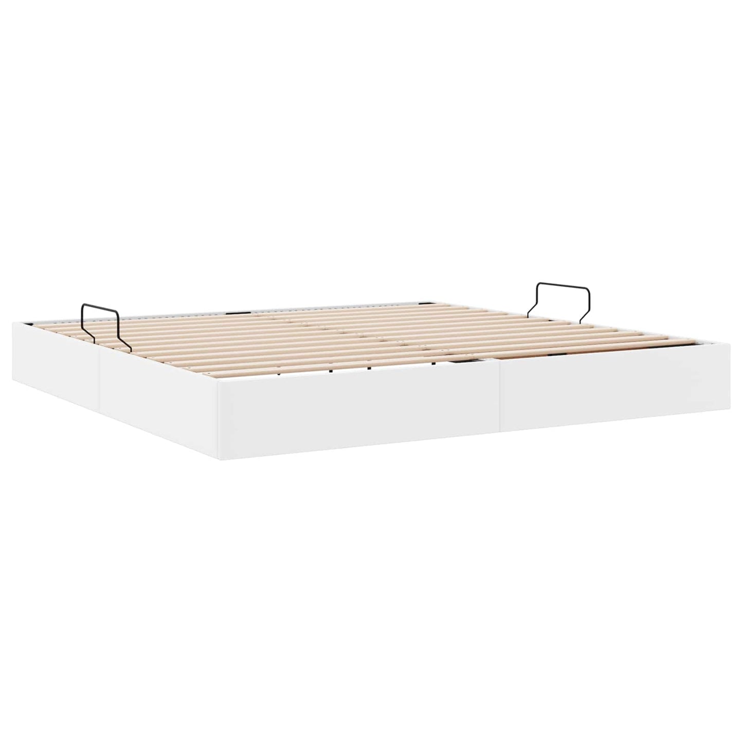 Ottoman Bedframe met opslag Puur Wit 200 x 200 cm Nep Leer