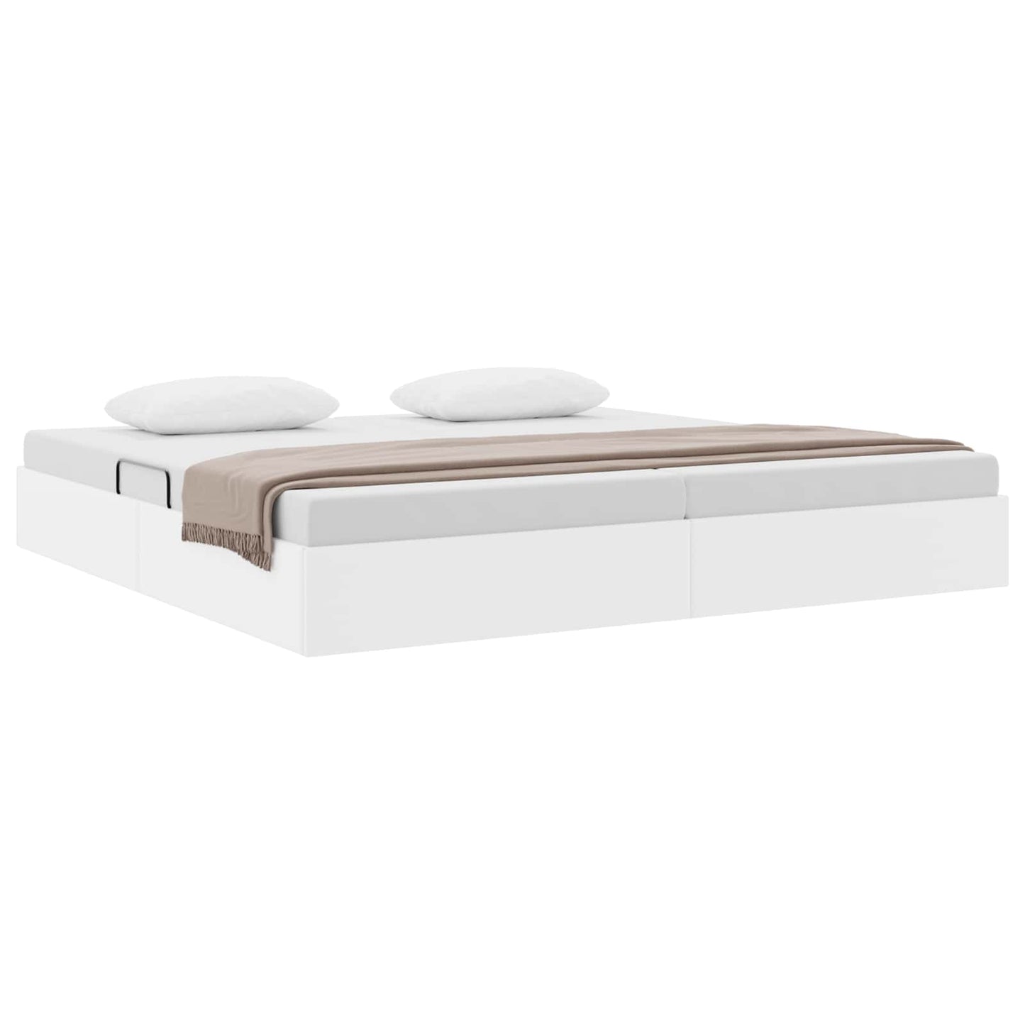 Ottoman Bedframe met opslag Puur Wit 200 x 200 cm Nep Leer